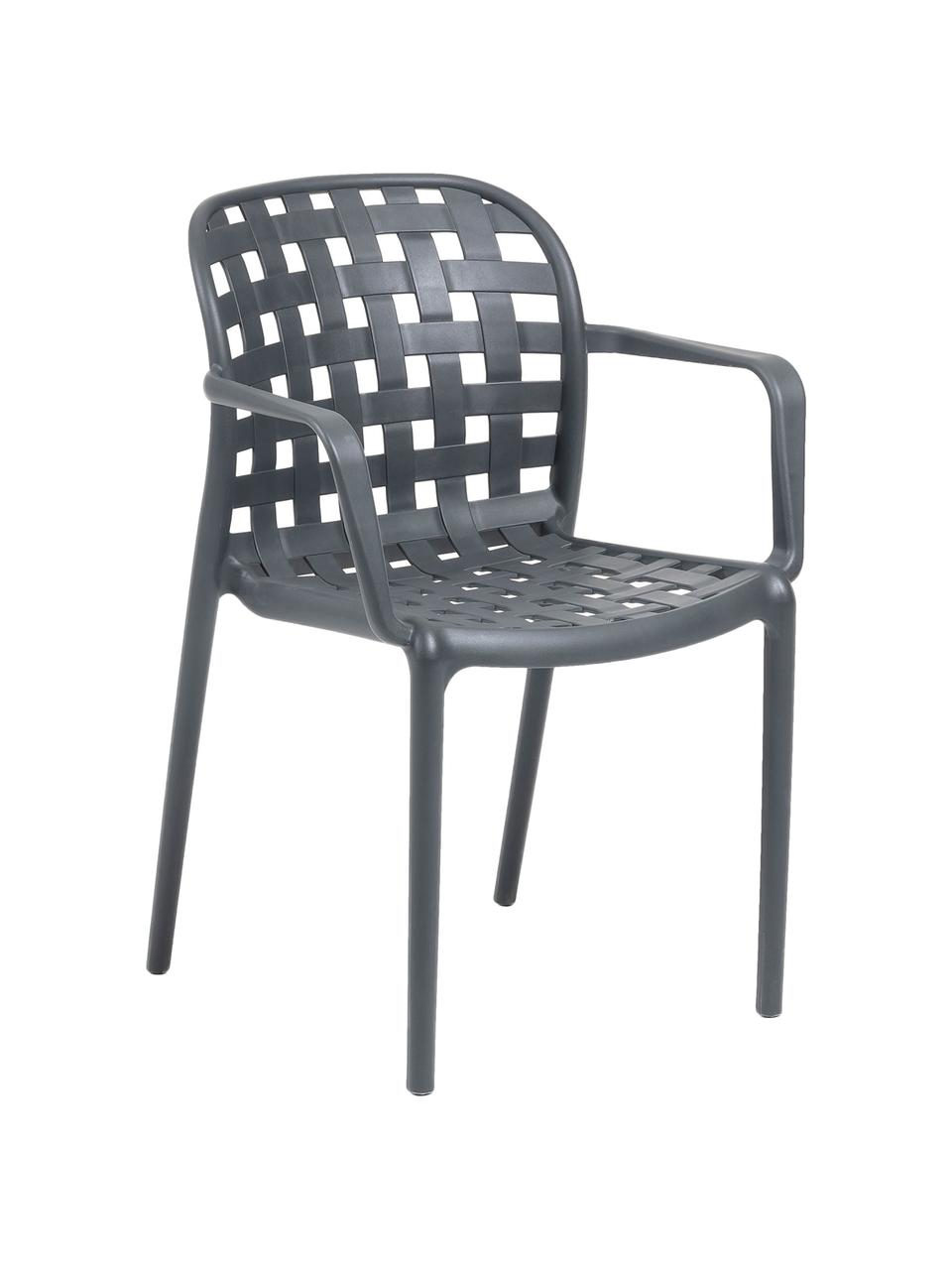 Sedia da giardino Isa 2 pz, Materiale sintetico, Grigio scuro, Larg. 58 x Prof. 58 cm