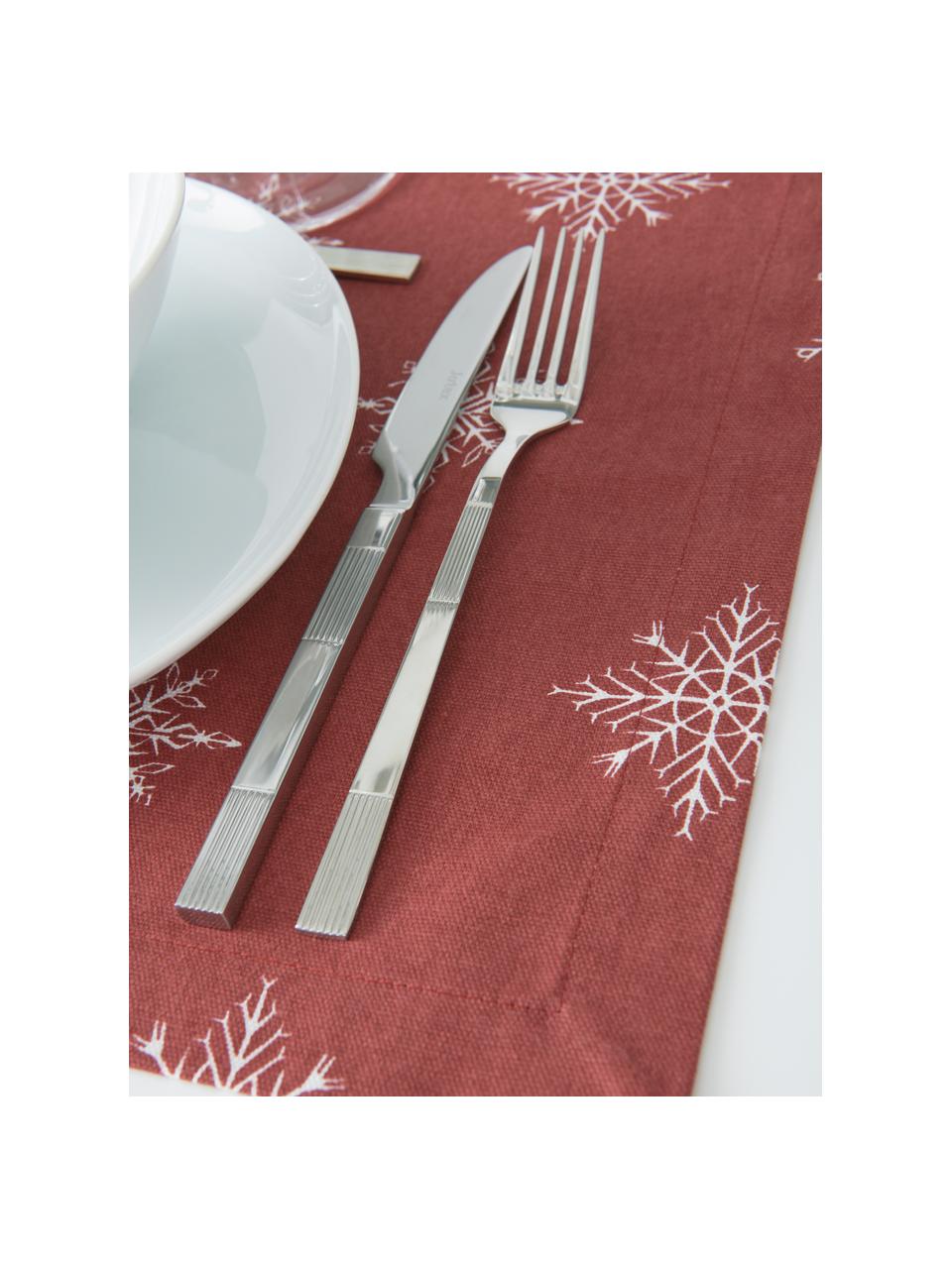 Set de table Snow, 2 pièces, 100% coton, issu d'une culture durable de coton, Rouge, blanc, 35 x 45 cm