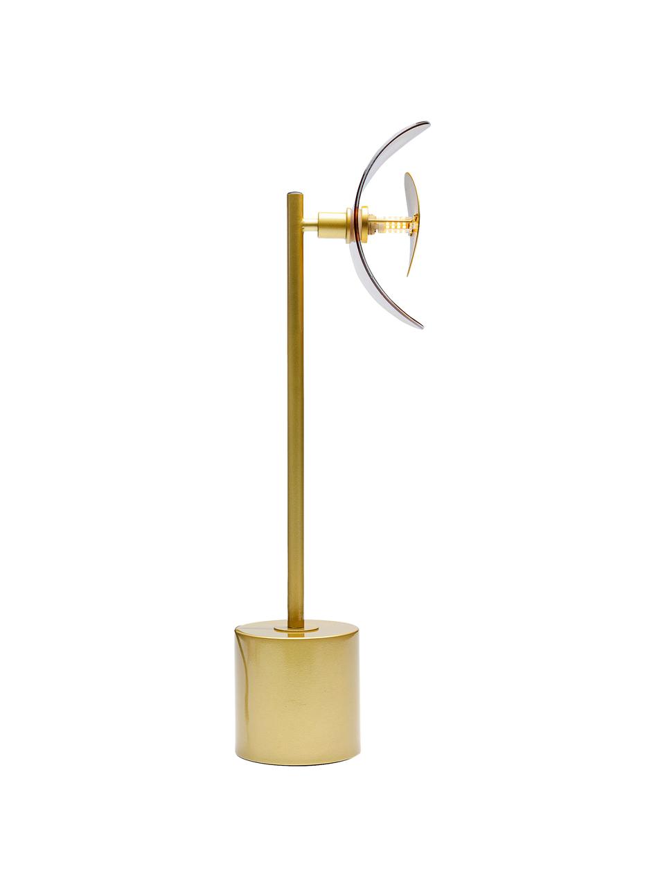 Lampada grande da tavolo in vetro e metallo Mariposa, Paralume: vetro, Base della lampada: acciaio rivestito, Dorato, Ø 25 x Alt. 60 cm