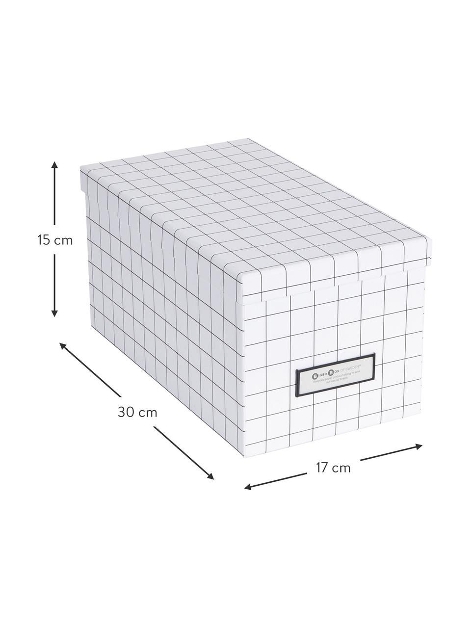 Aufbewahrungsbox Silvia, 2 Stück, Box: fester, laminierter Karto, Weiss, Schwarz, B 17 x H 15 cm