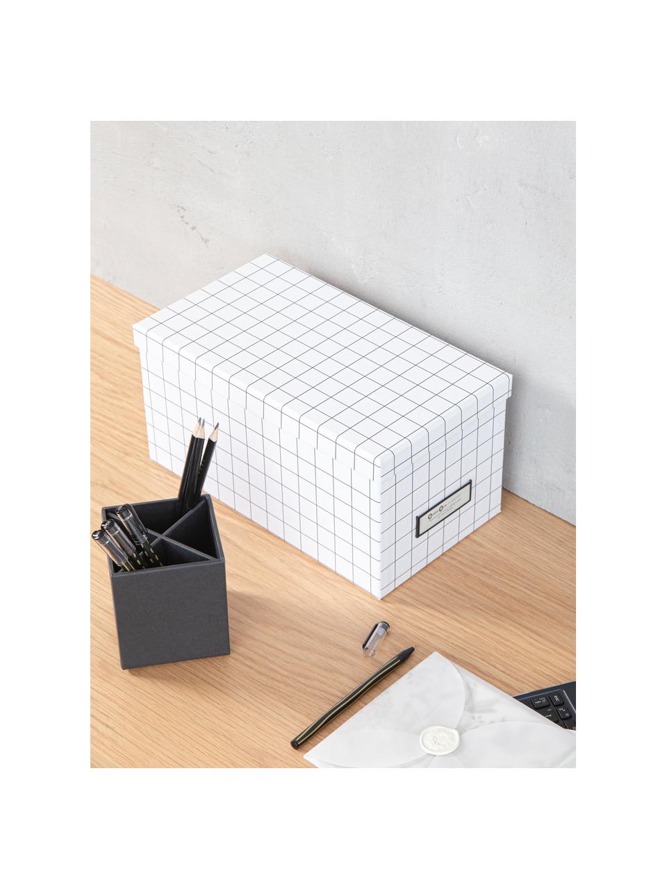 Úložná škatuľa Silvia, 2 ks, Biela, čierna, Š 17 x V 15 cm