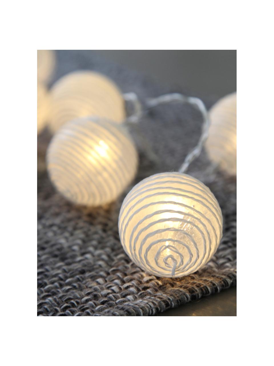 LED lichtslinger Yarn, Lampenkap: papier, Wit, L 135 cm