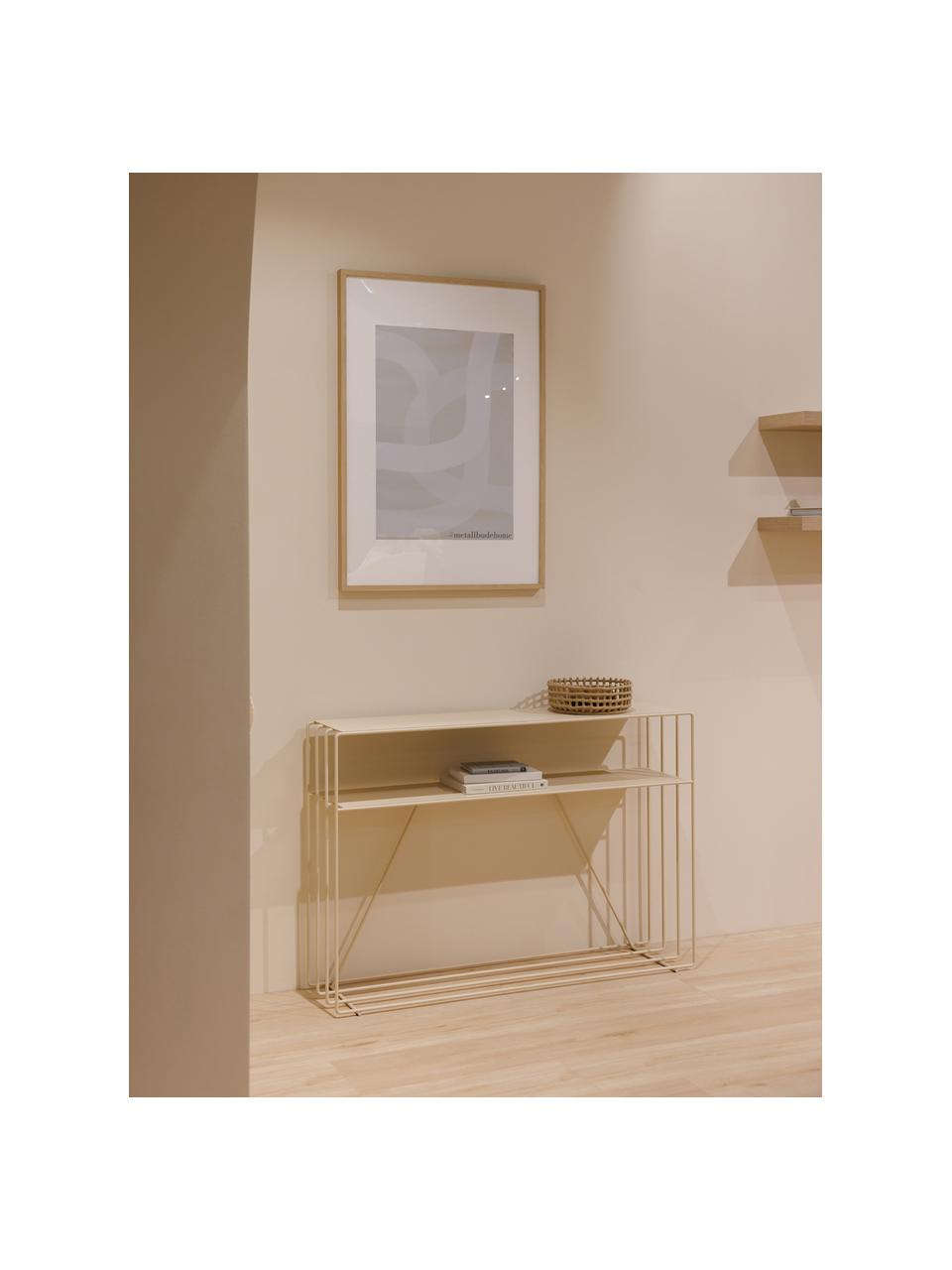 Metalen sidetable Ria, Staal, gepoedercoat, Beige, B 125 x H 86 cm