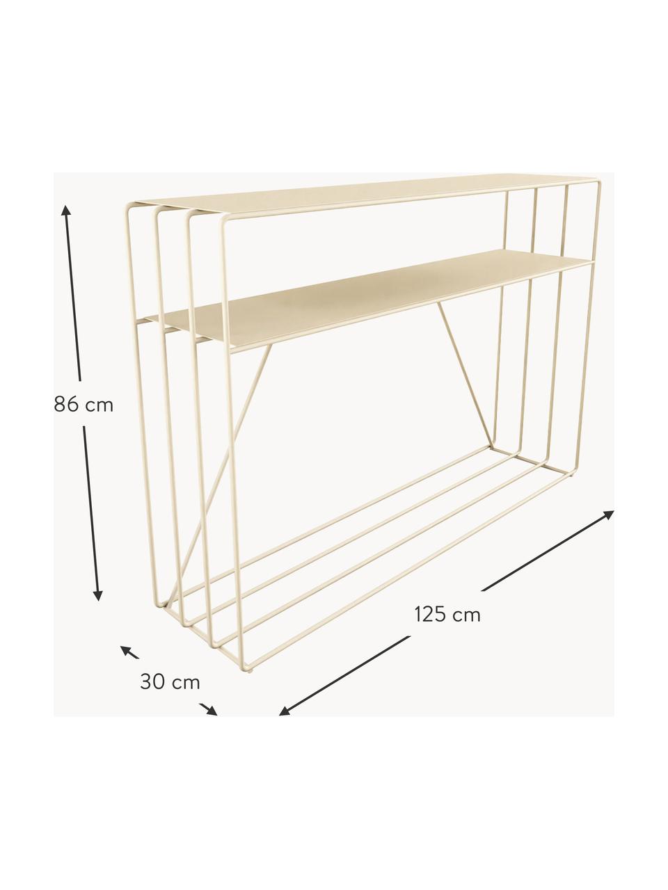 Consolle in metallo Ria, Acciaio verniciato a polvere, Beige, Larg. 125 x Alt. 86 cm