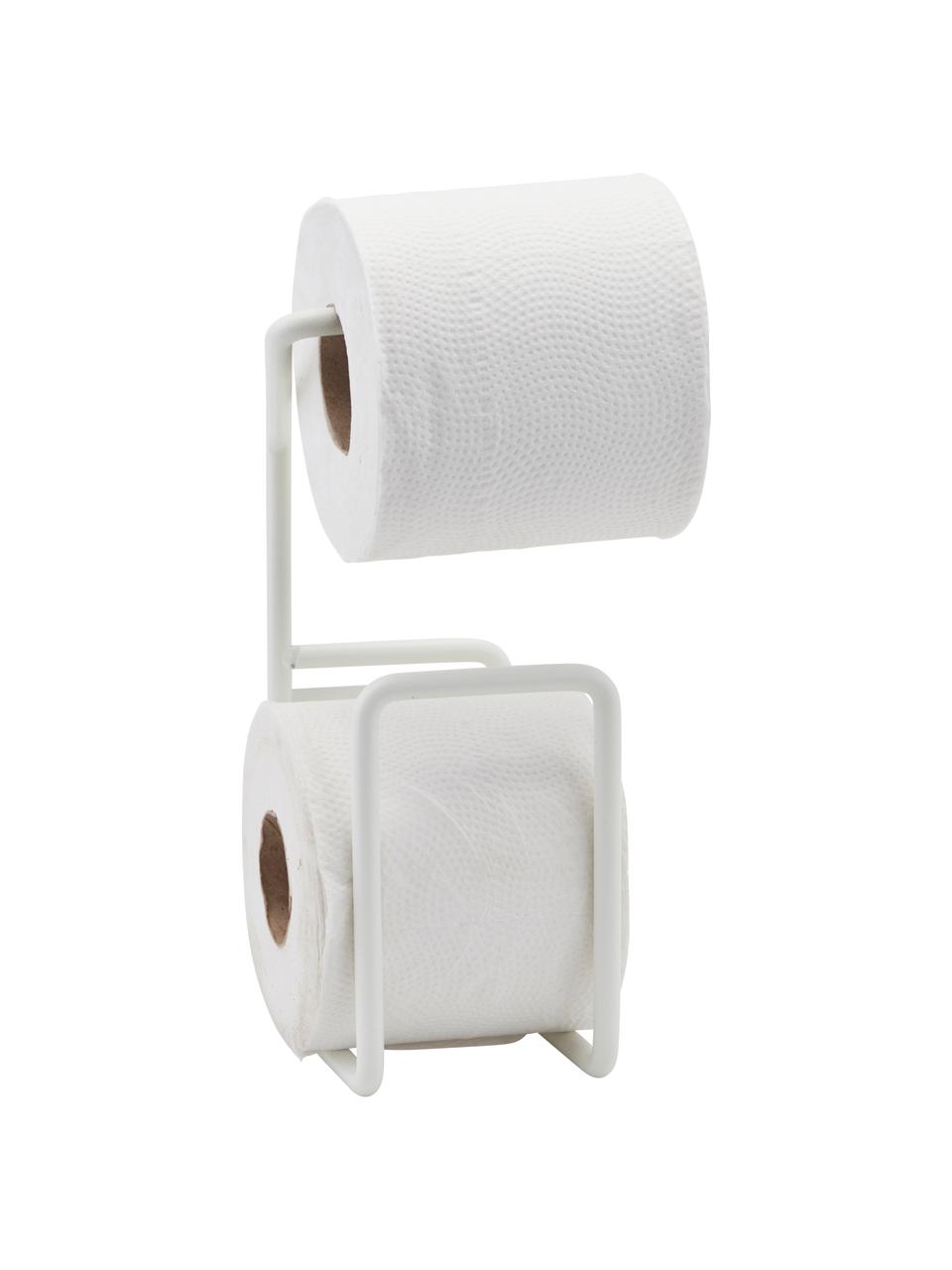 Toilettenpapierhalter Via in Weiß, Stahl, beschichtet, Weiß, 12 x 24 cm