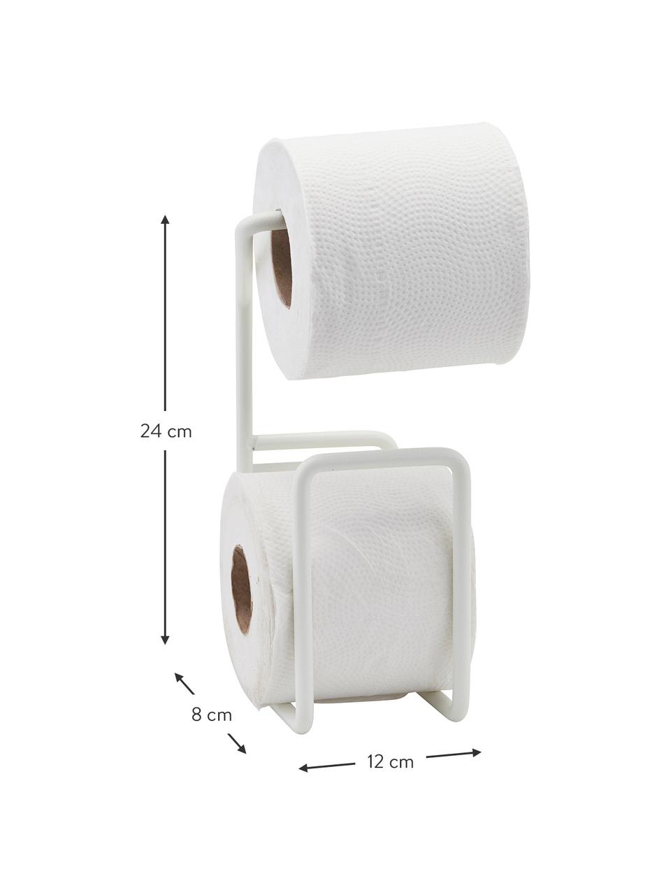 Toilettenpapierhalter Via in Weiß, Stahl, beschichtet, Weiß, 12 x 24 cm