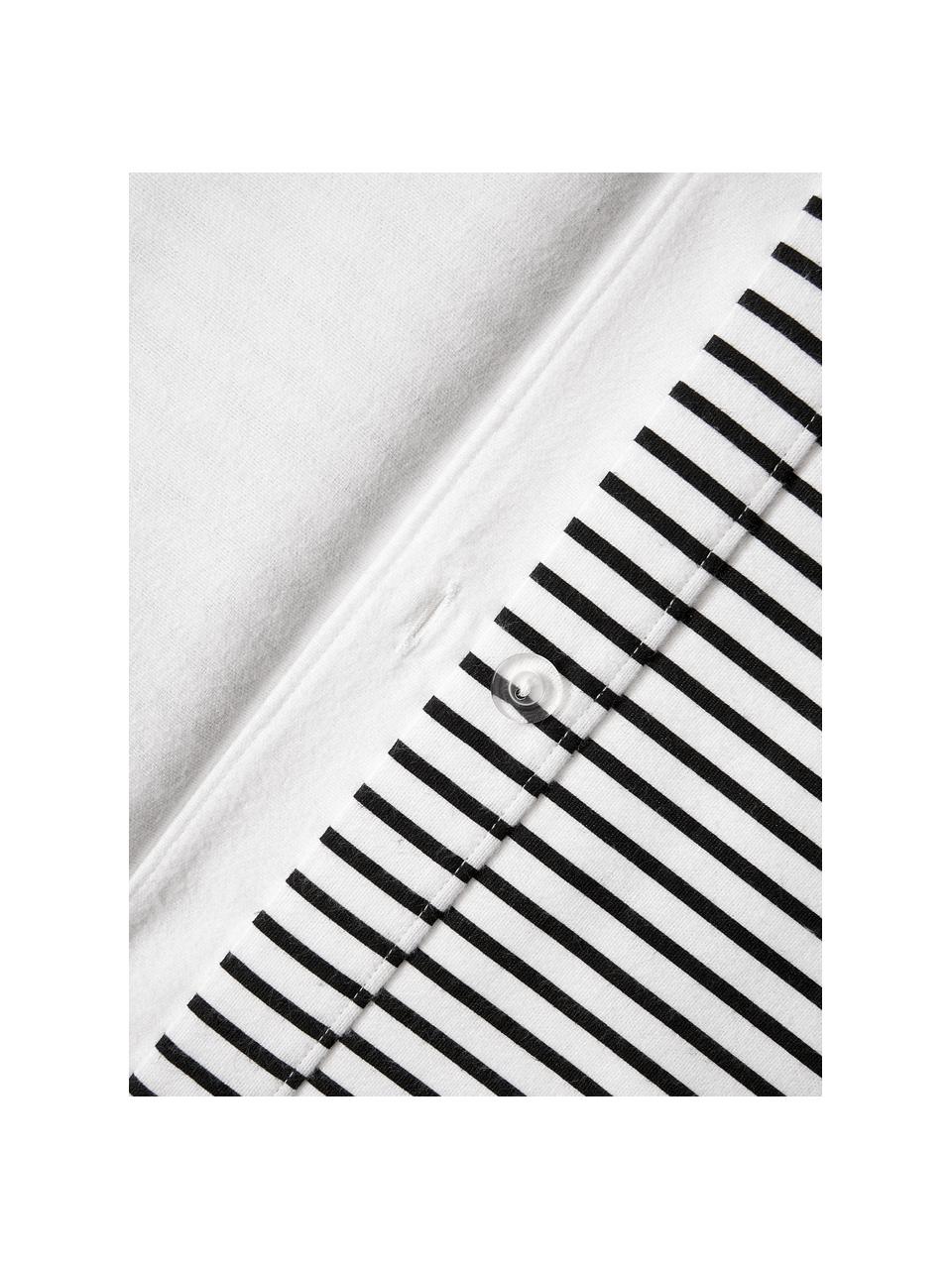 Housse de couette réversible en flanelle motif sapin Noan, Noir, blanc, larg. 200 x long. 200 cm