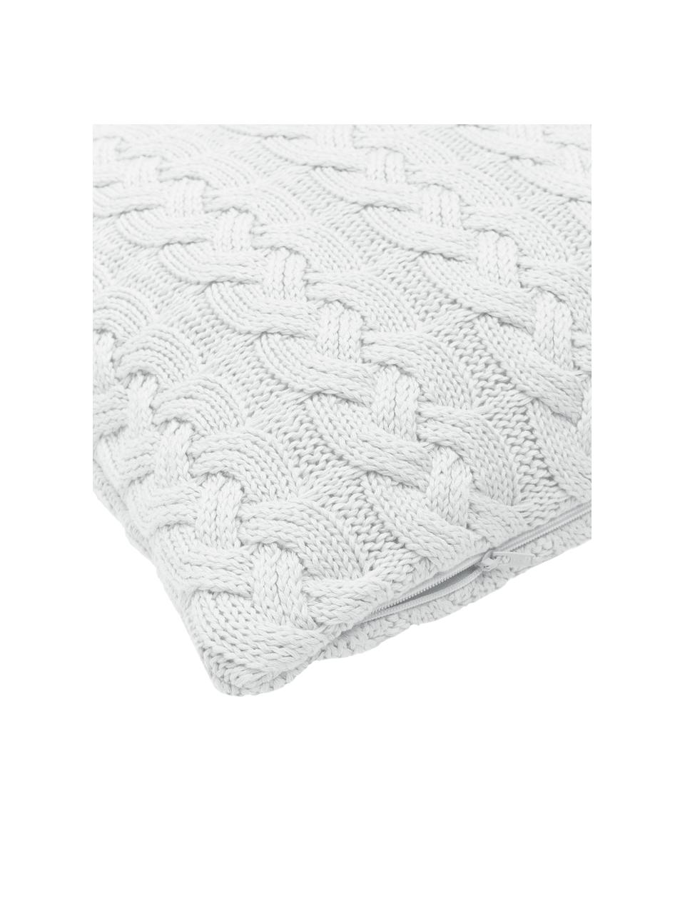 Pletený povlak na polštář se vzorem Caleb, 100% česaná bavlna, Bílá, Š 40 cm, D 40 cm