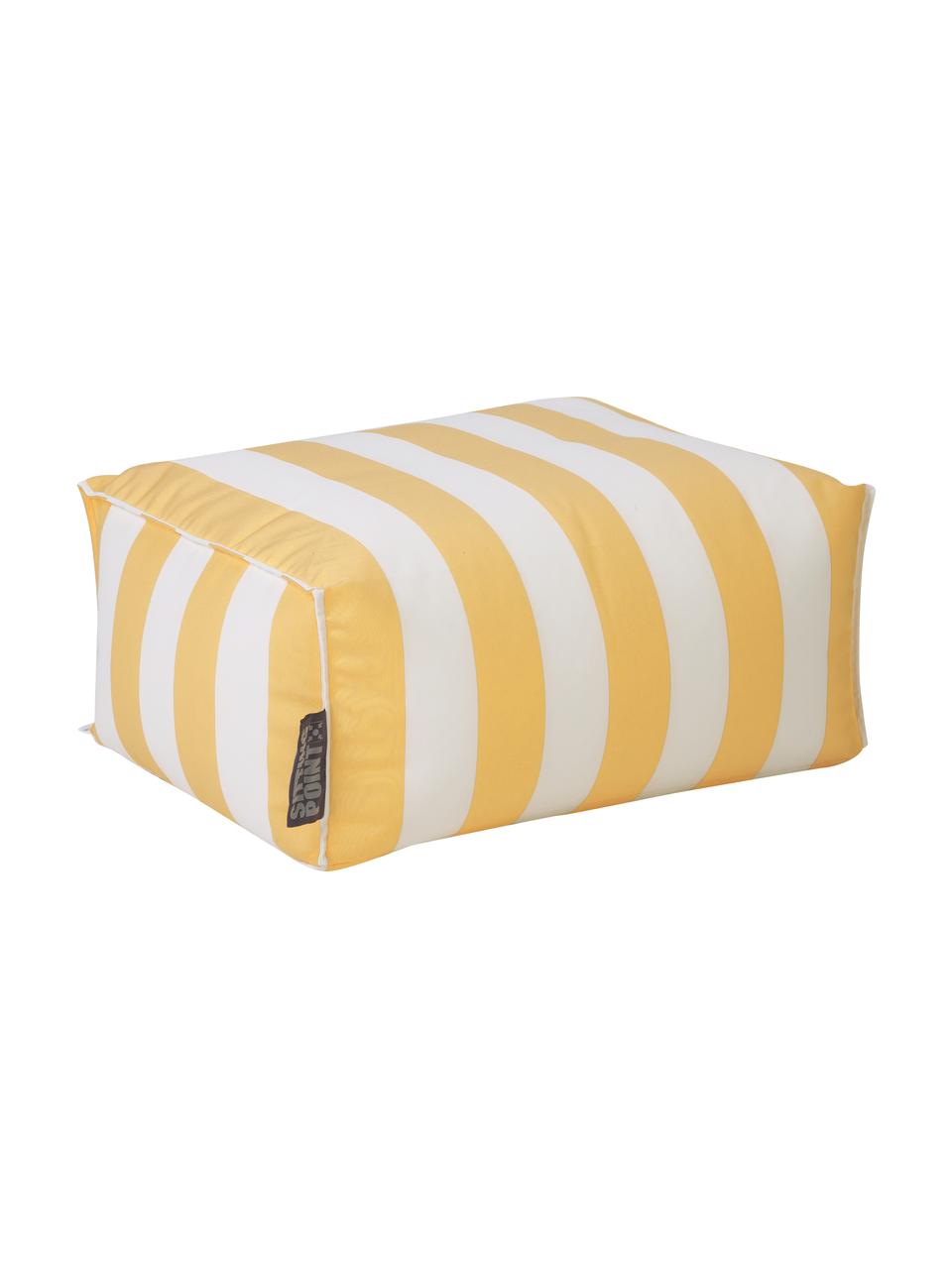 Zewnętrzna poduszka podłogowa Korfu, Tapicerka: 100% polipropylen, powlek, Żółty, biały, S 65 x W 35 cm