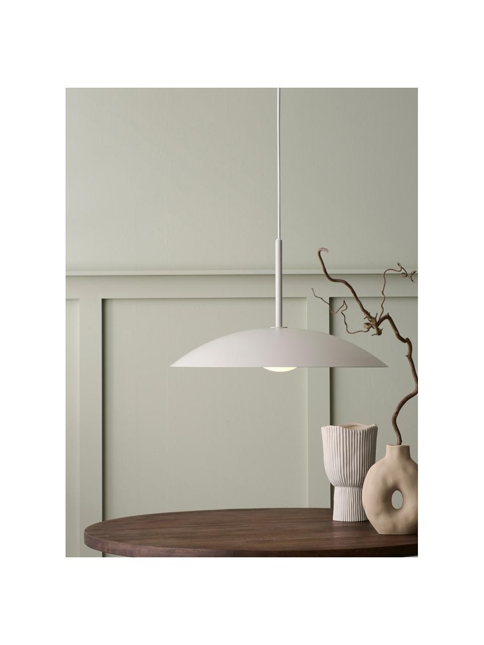 Hanglamp Moonbeam van metaal, Lampenkap: opaalglas, Lamp: gecoat metaal, Baldakijn: gecoat metaal, Beige, Ø 50 x H 165 cm