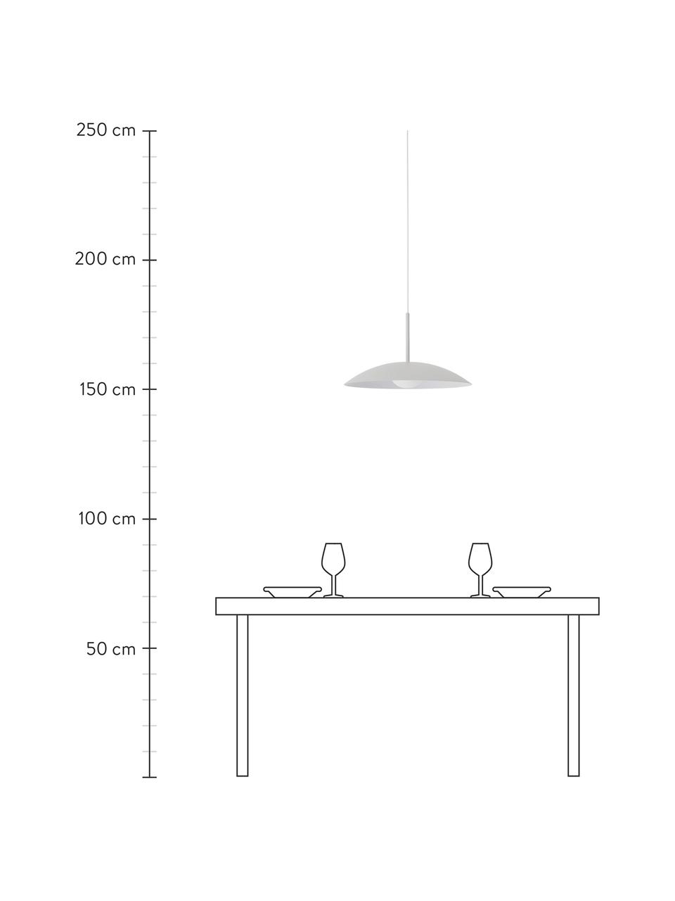 Hanglamp Moonbeam van metaal, Lampenkap: opaalglas, Lamp: gecoat metaal, Baldakijn: gecoat metaal, Beige, Ø 50 x H 165 cm