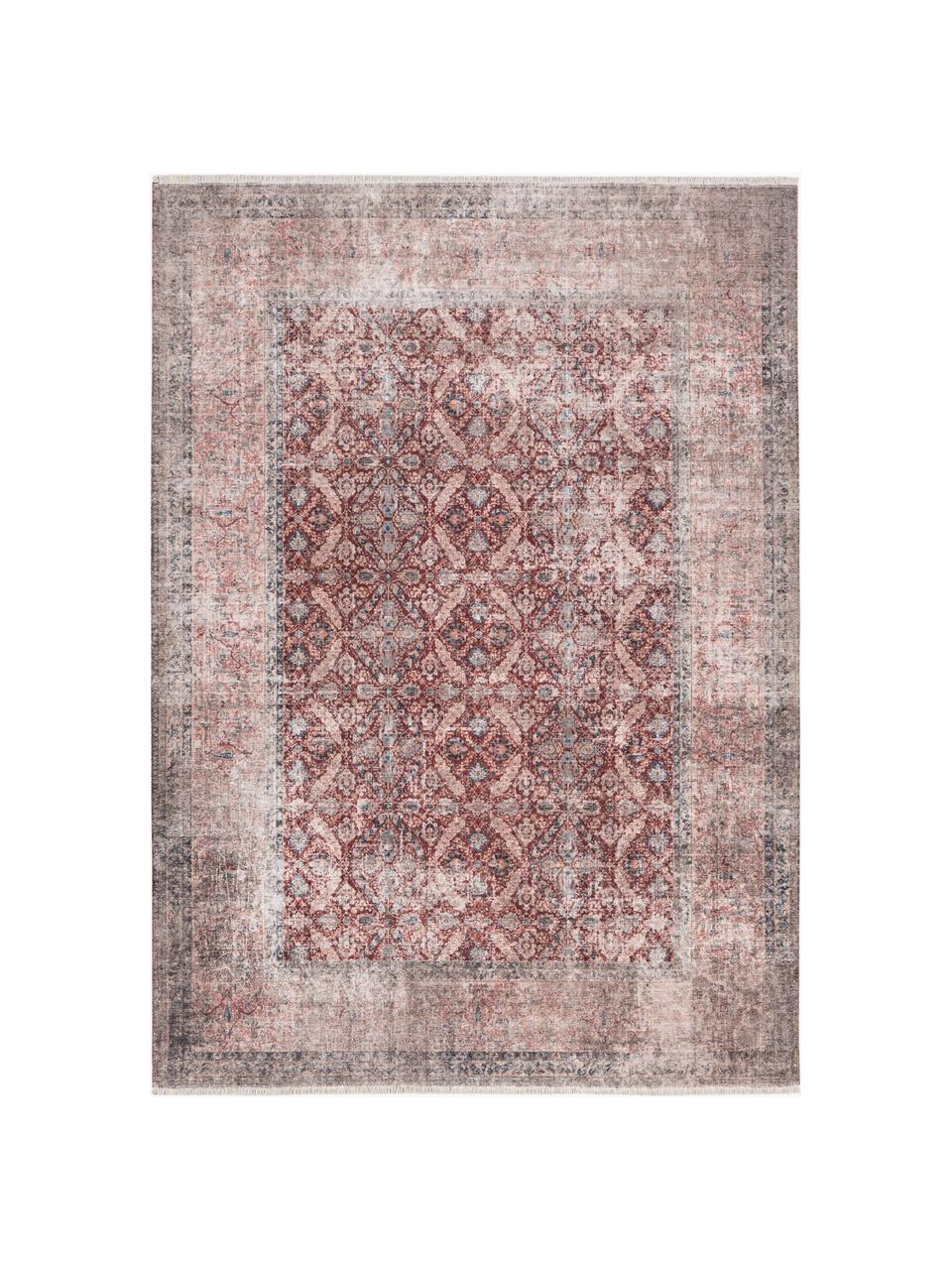 Tapis d'intérieur/d'extérieur avec motif ornemental Maurea, 70 % coton, 30 % polyester, Terracotta, larg. 80 x long. 150 cm (taille XS)