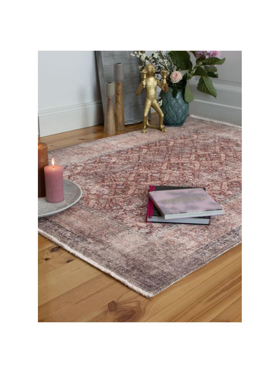 Tapis d'intérieur/d'extérieur avec motif ornemental Maurea, 70 % coton, 30 % polyester, Terracotta, larg. 80 x long. 150 cm (taille XS)