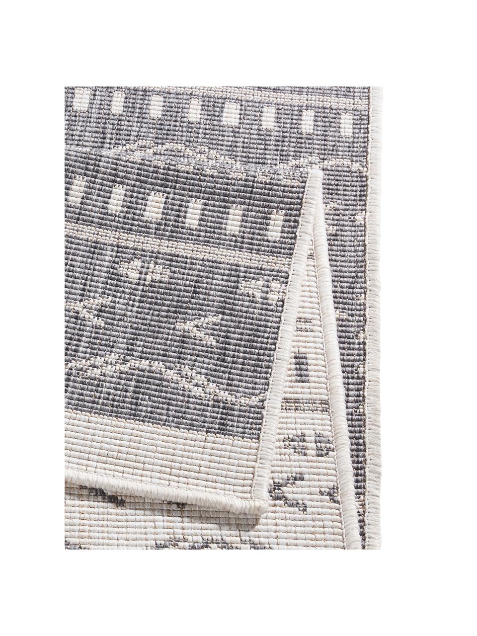 Alfombra reversible de interior/exterior Kuba, Gris, crema, An 80 x L 350 cm