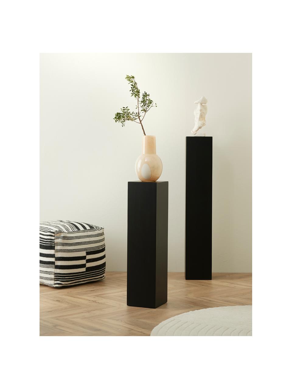 Socle décoratif en bois de manguier Like, Bois de manguier, enduit, Noir, larg. 20 x haut. 110 cm