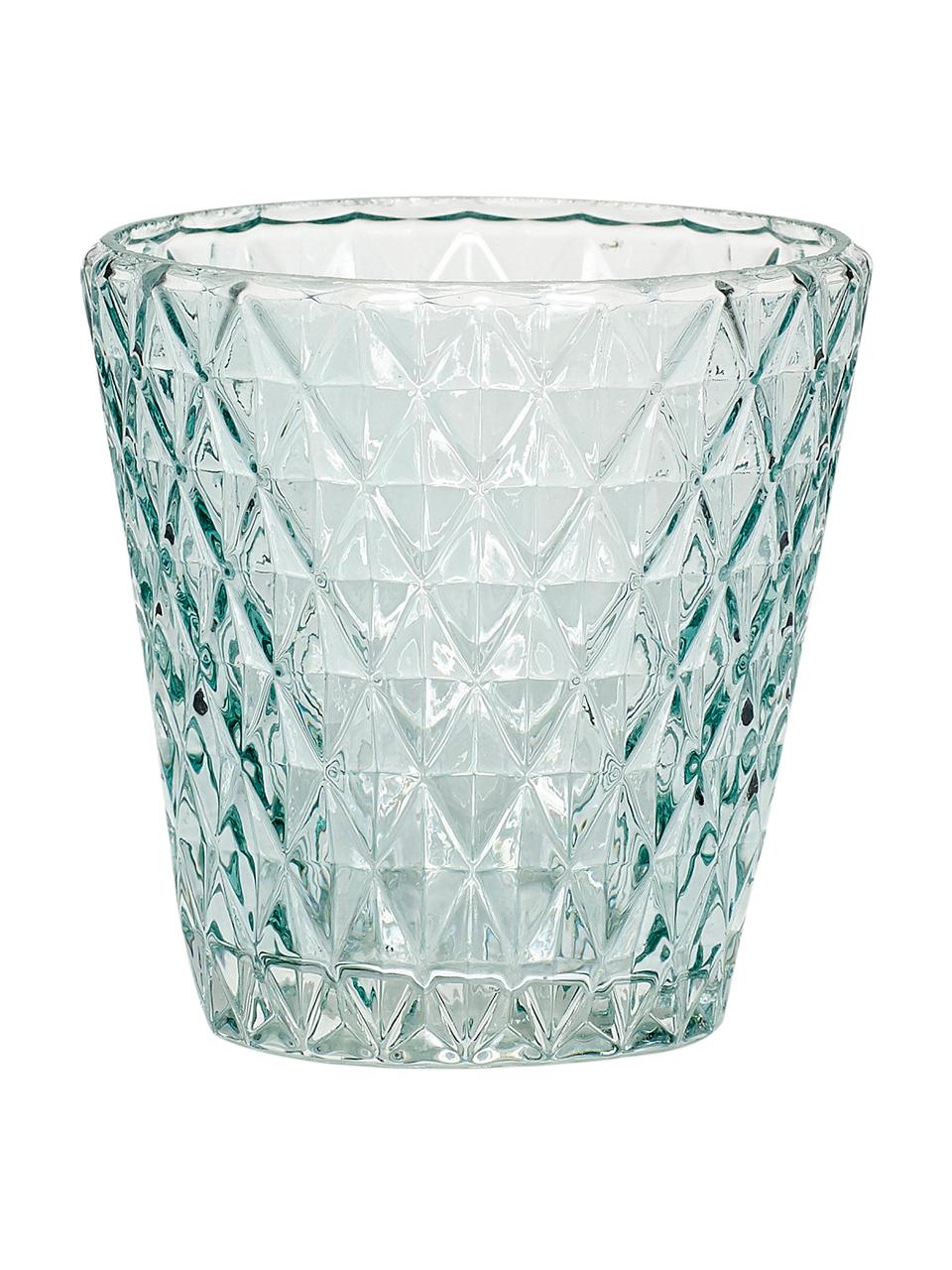 Teelichthalter Elsa, Glas, Hellblau, transparent, Ø 10 x H 10 cm