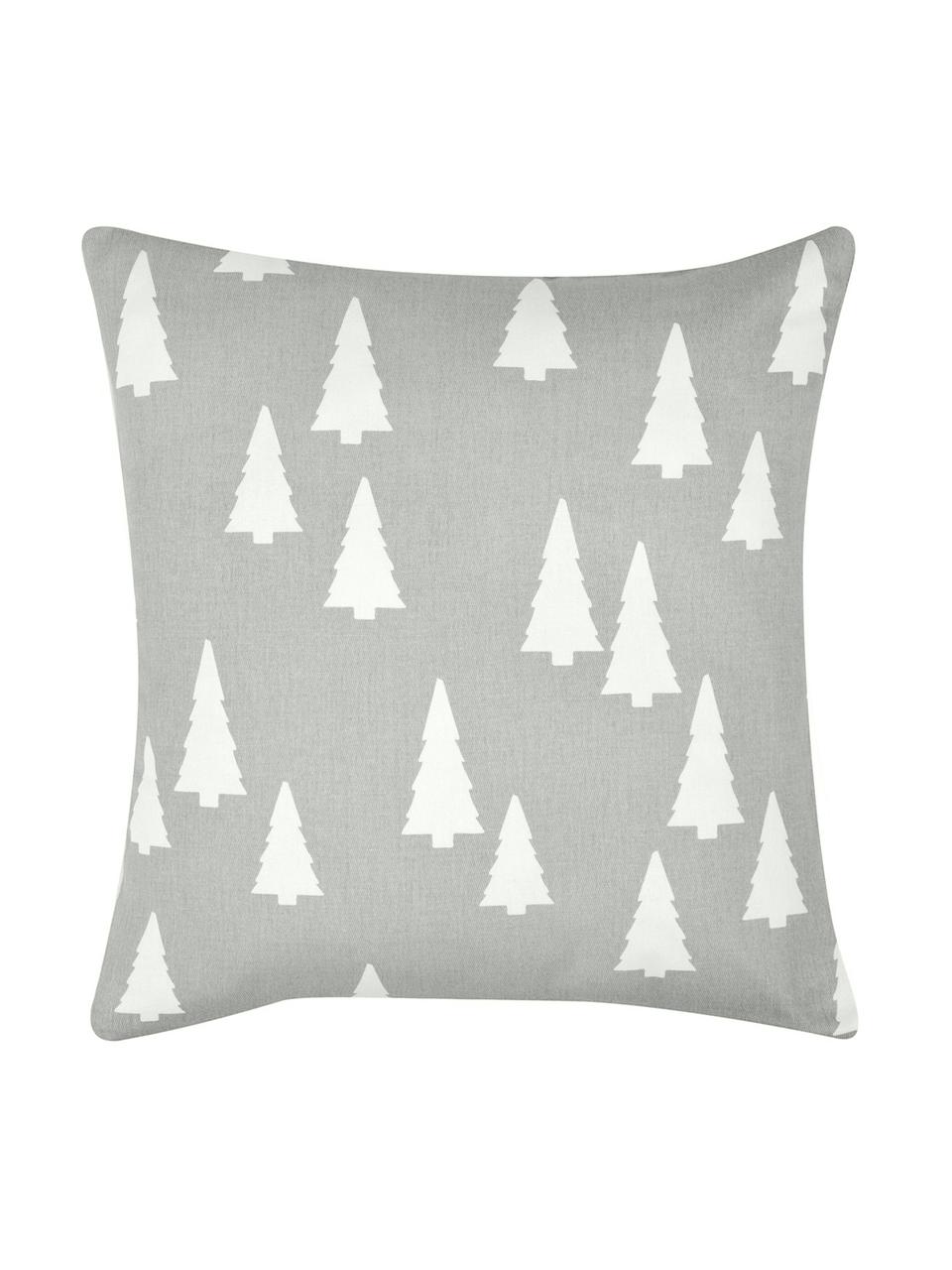 Housse de coussin 40x40 Noël Tree, Coton, natté, Gris, larg. 40 x long. 40 cm