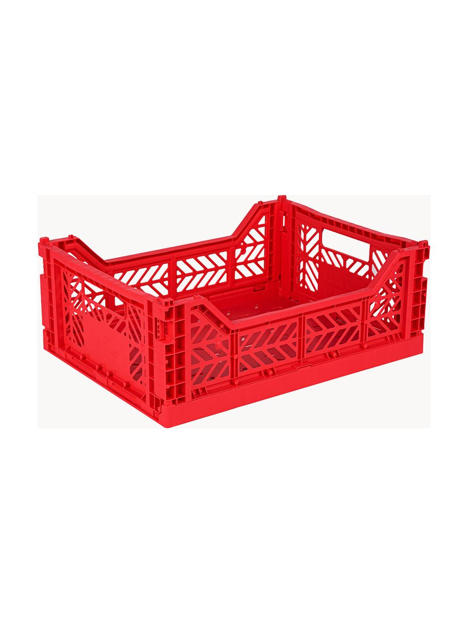 Caisson de rangement pliable Midi, larg. 40 cm, Plastique, Rouge, larg. 40 x prof. 30 cm