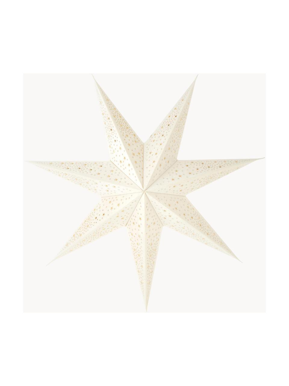 Zamatová vianočná hviezda Orby, Papier, zamat, Krémovobiela, Ø 60 cm