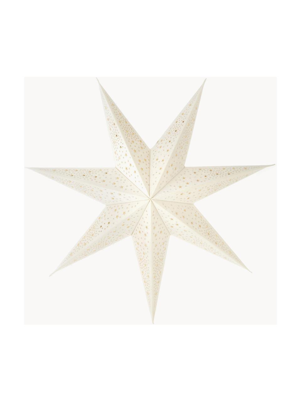 Gwiazda świąteczna z aksamitu Orby, Papier, aksamit, Kremowobiały, Ø 60 cm
