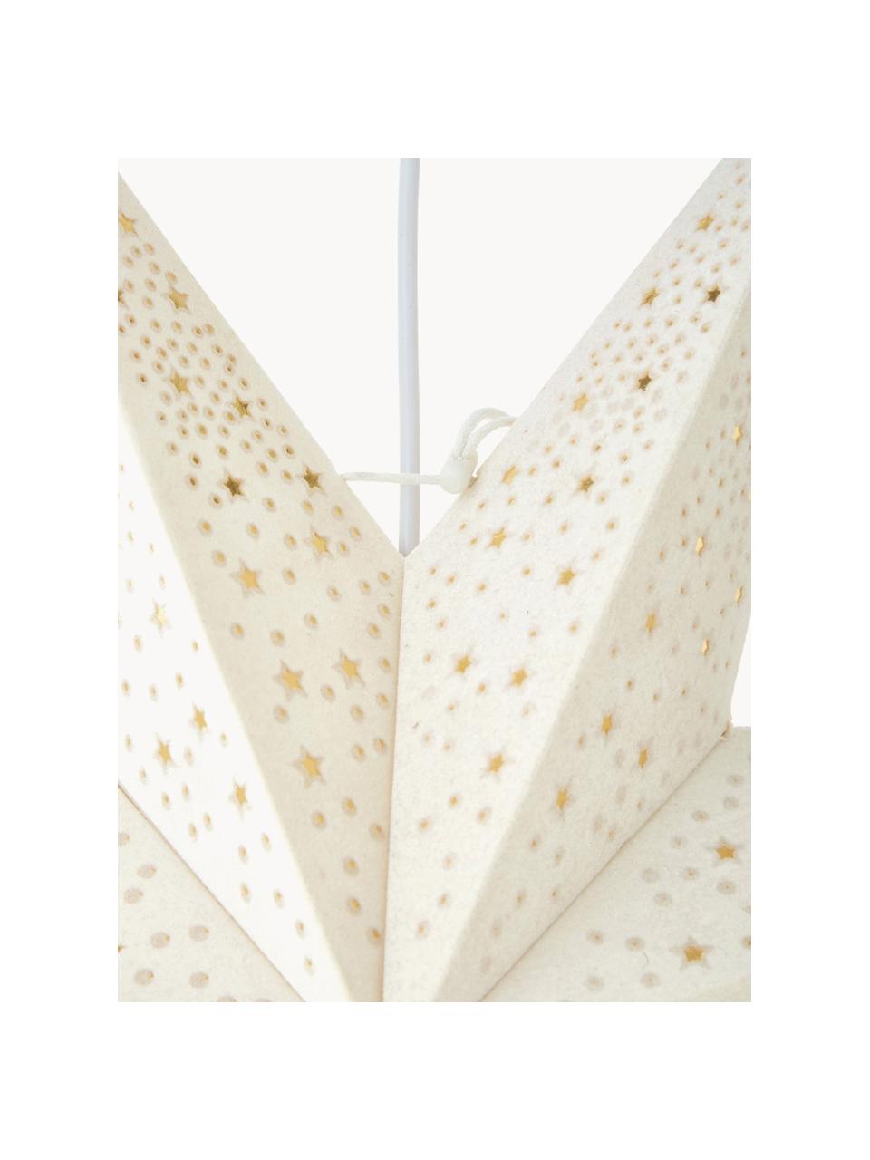 Estrella navideña de terciopelo Orby, Papel, terciopelo, Beige claro, Ø 60 cm