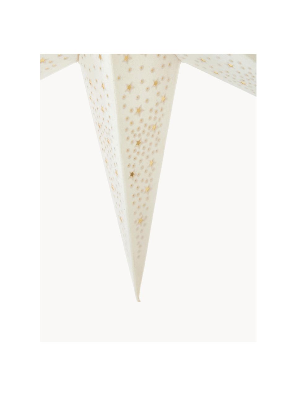 Étoile de Noël en velours Orby, Papier, velours, Blanc crème, Ø 60 cm