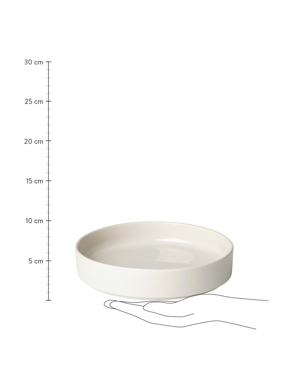 Hluboké talíře Pilar, 6 ks, Keramika, Krémově bílá, Ø 20 cm, V 4 cm