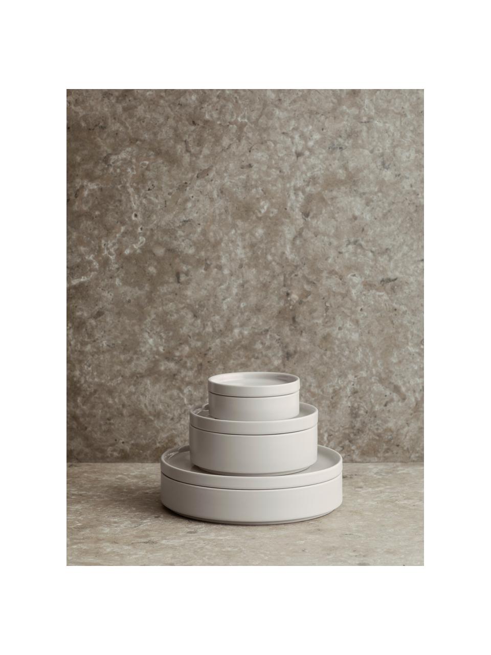 Piatto fondo opaco/lucido Pilar 6 pz, Ceramica, Bianco crema, Ø 20 x Alt. 4 cm