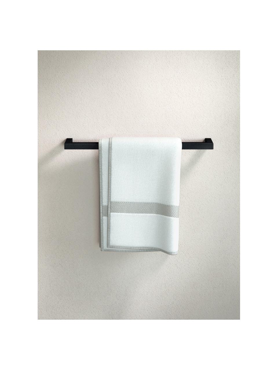 Porta asciugamani in metallo Vana, Acciaio verniciato a polvere, Nero, Larg. 55 x Alt. 2 cm
