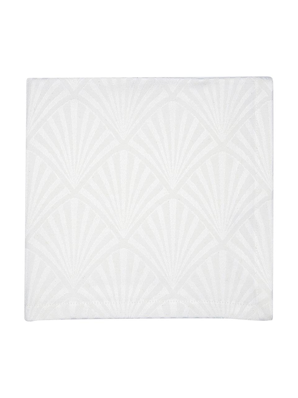 Serviettes de table en coton avec motif Art Déco Celine, 4 pièces, Blanc