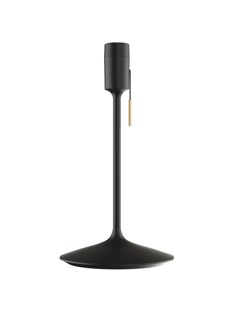 Grote tafellamp Silvia, Lampenkap: polypropyleen, polycarbon, Lampvoet: gelakt aluminium, Frame: staal, Messingkleurig, zwart, Ø 32 x H 67 cm