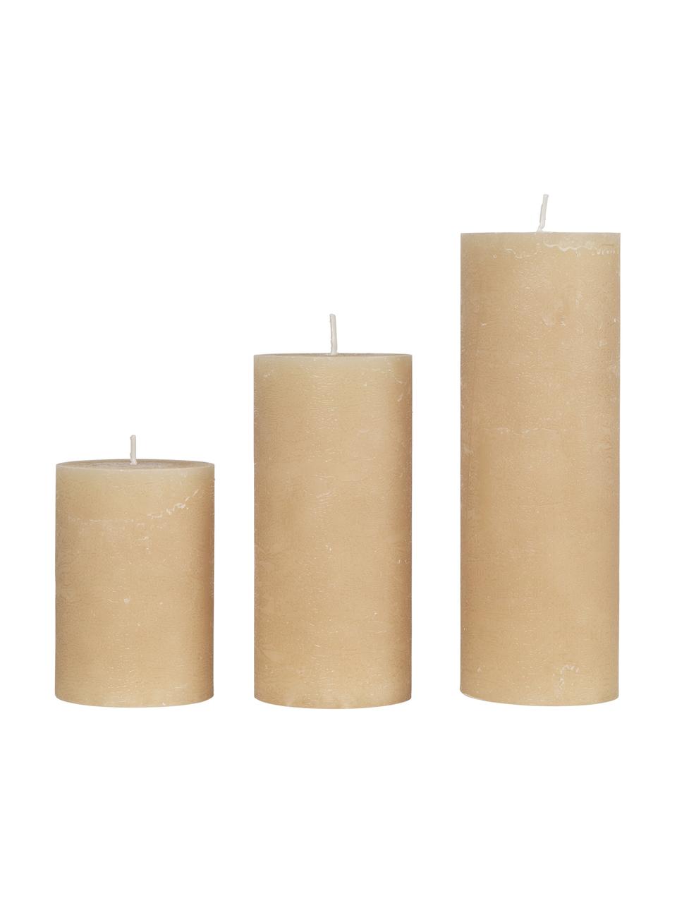 Ručně vyrobená svíčka Rustic, Parafín, Béžová, Ø 7 cm, V 10 cm