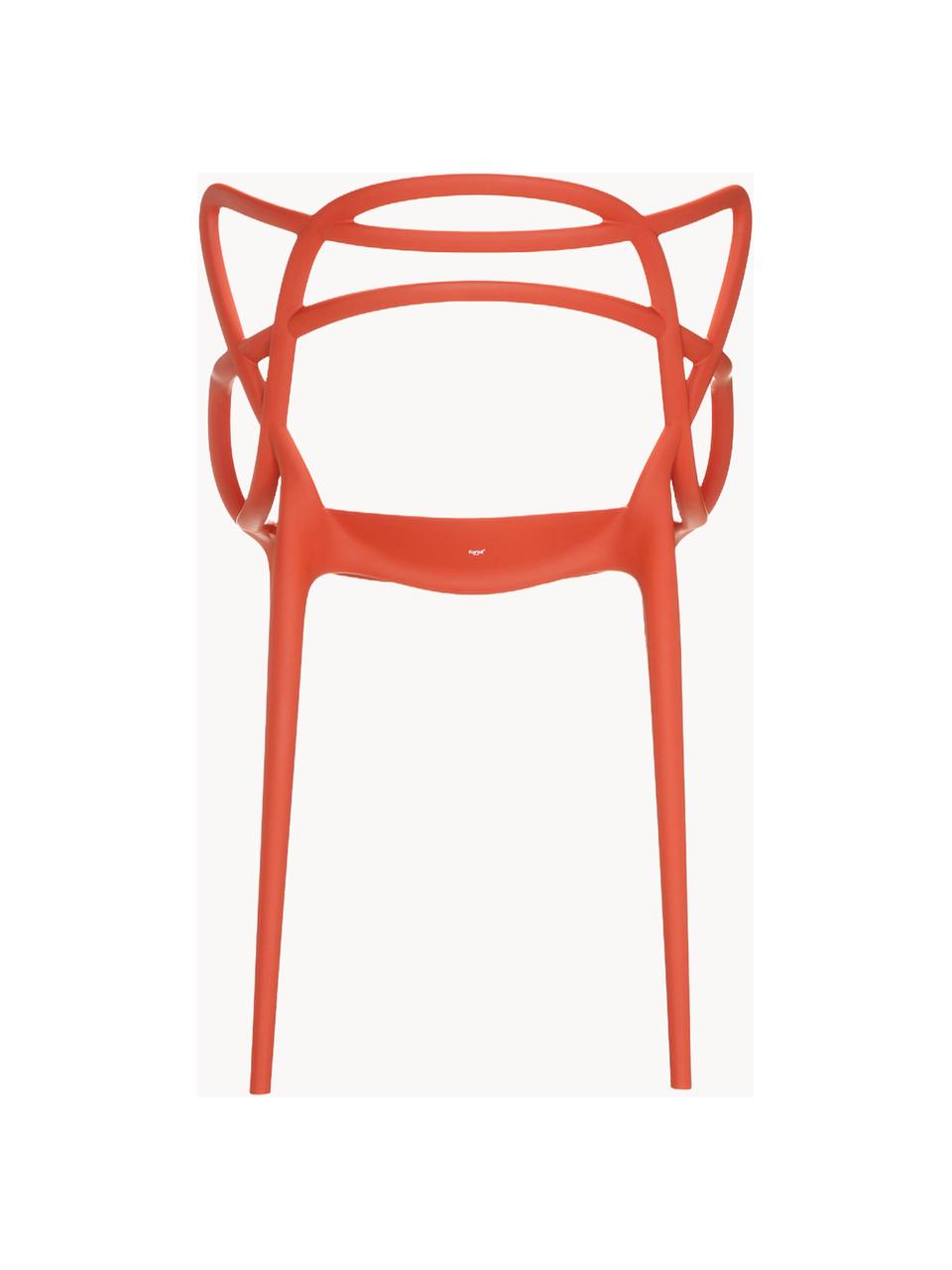 Designové židle s područkami Masters, 2 ks, Umělá hmota, Oranžová, Š 57 cm, V 47 cm