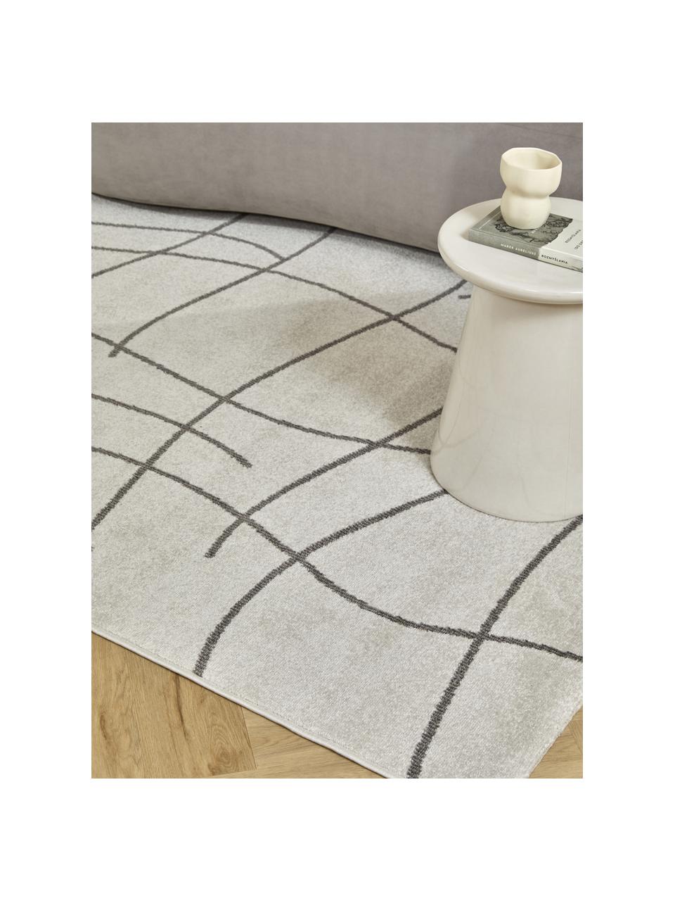 Tapis d'extérieur crème Lillyan, 100 % polypropylène, Couleur crème, gris foncé, larg. 80 x long. 150 cm (taille XS)