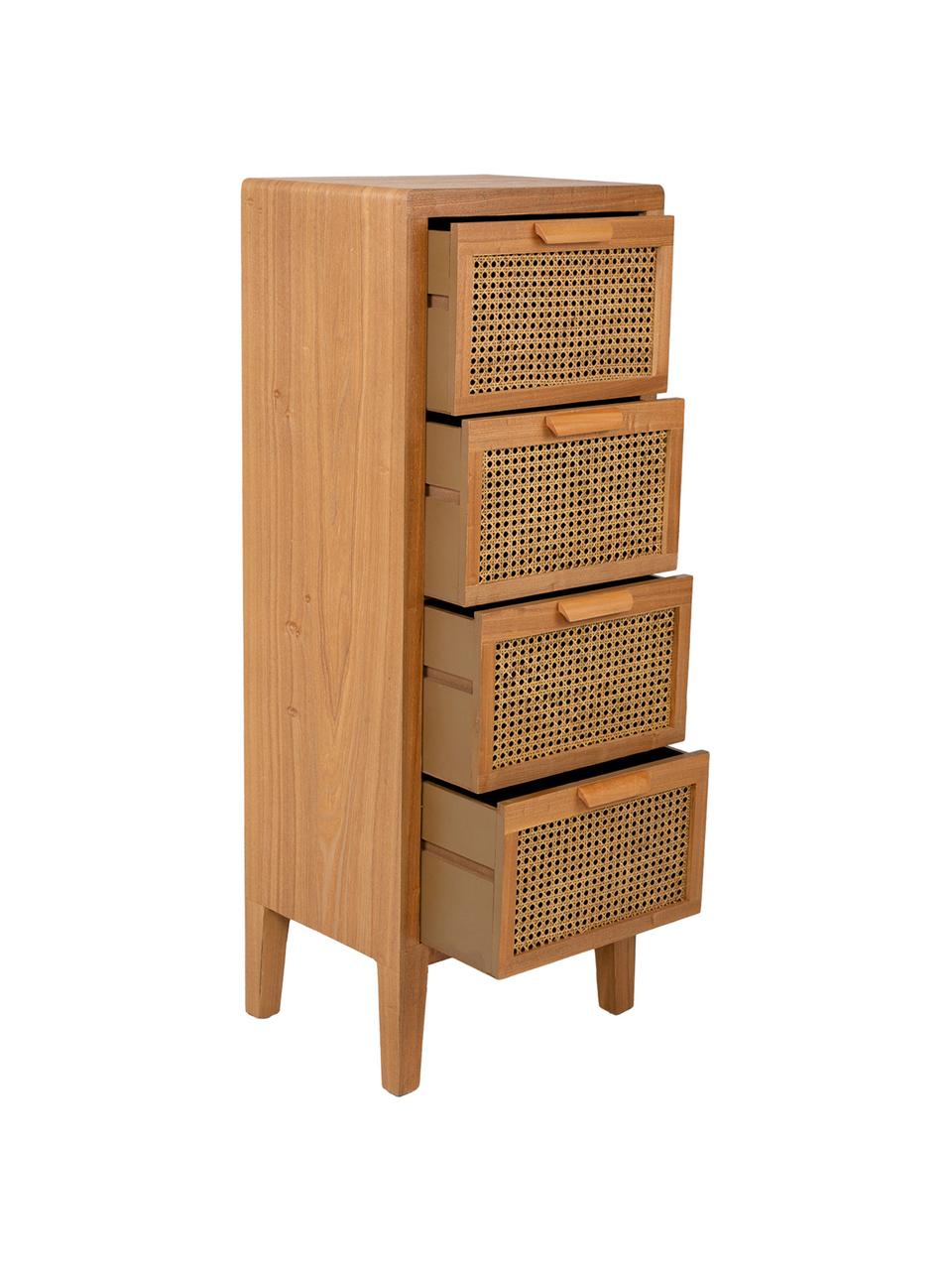 Chiffonnier Nina, Estructura: madera de abeto, madera c, Tonos marrones, An 47 x Al 71 cm