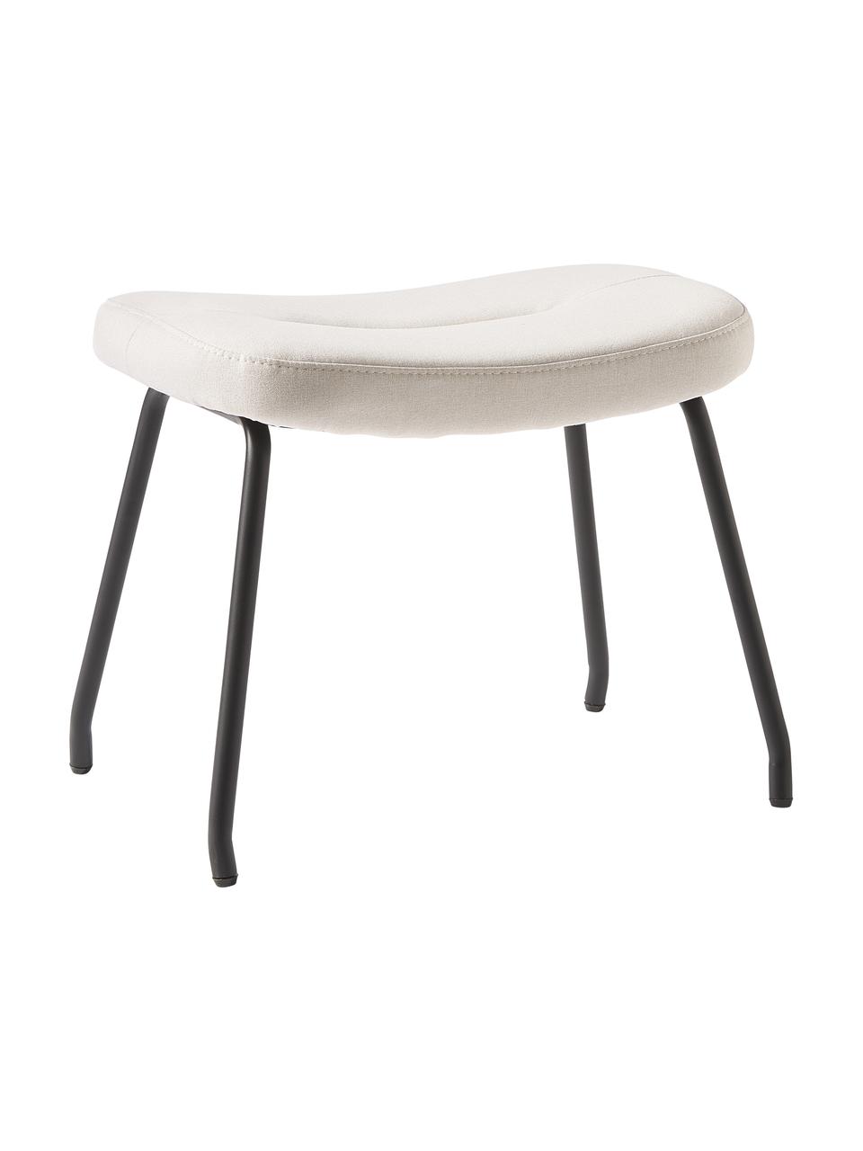 Taburete tapizado Wing, Tapizado: 100% poliéster Alta resis, Patas: metal recubierto, Tejido blanco crema, negro, An 50 x Al 41 cm