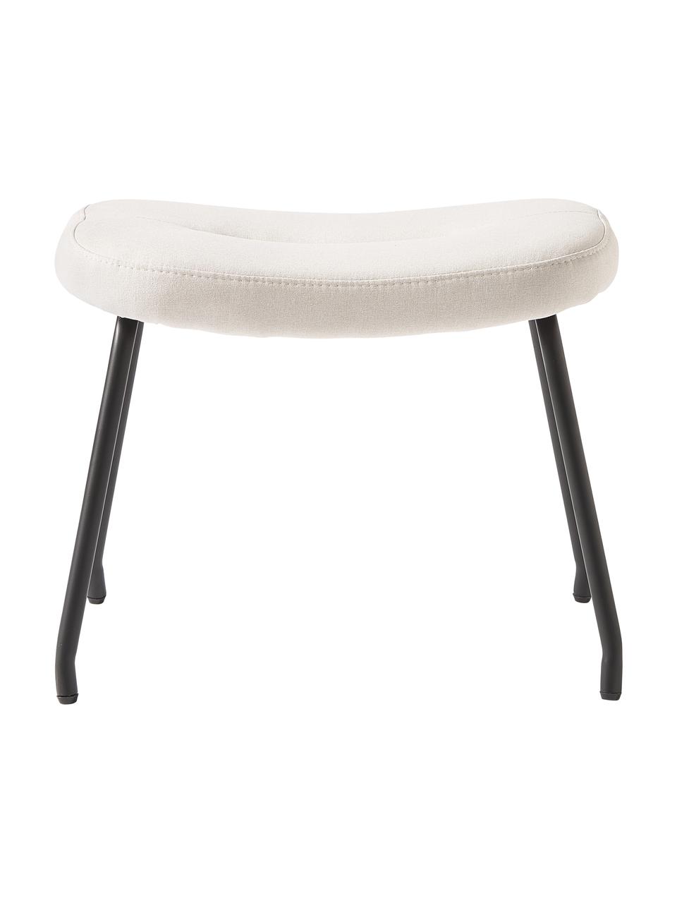 Taburete tapizado Wing, Tapizado: 100% poliéster Alta resis, Patas: metal recubierto, Tejido blanco crema, negro, An 50 x Al 41 cm