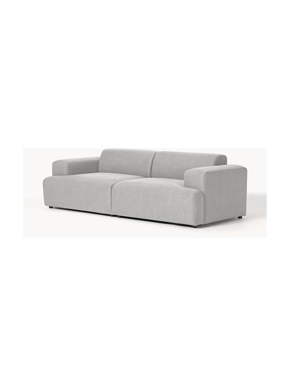 Sofa Melva (3-Sitzer), Bezug: 100 % Polyester Der strap, Gestell: Massives Kiefern- und Fic, Webstoff Hellgrau, B 238 x T 101 cm