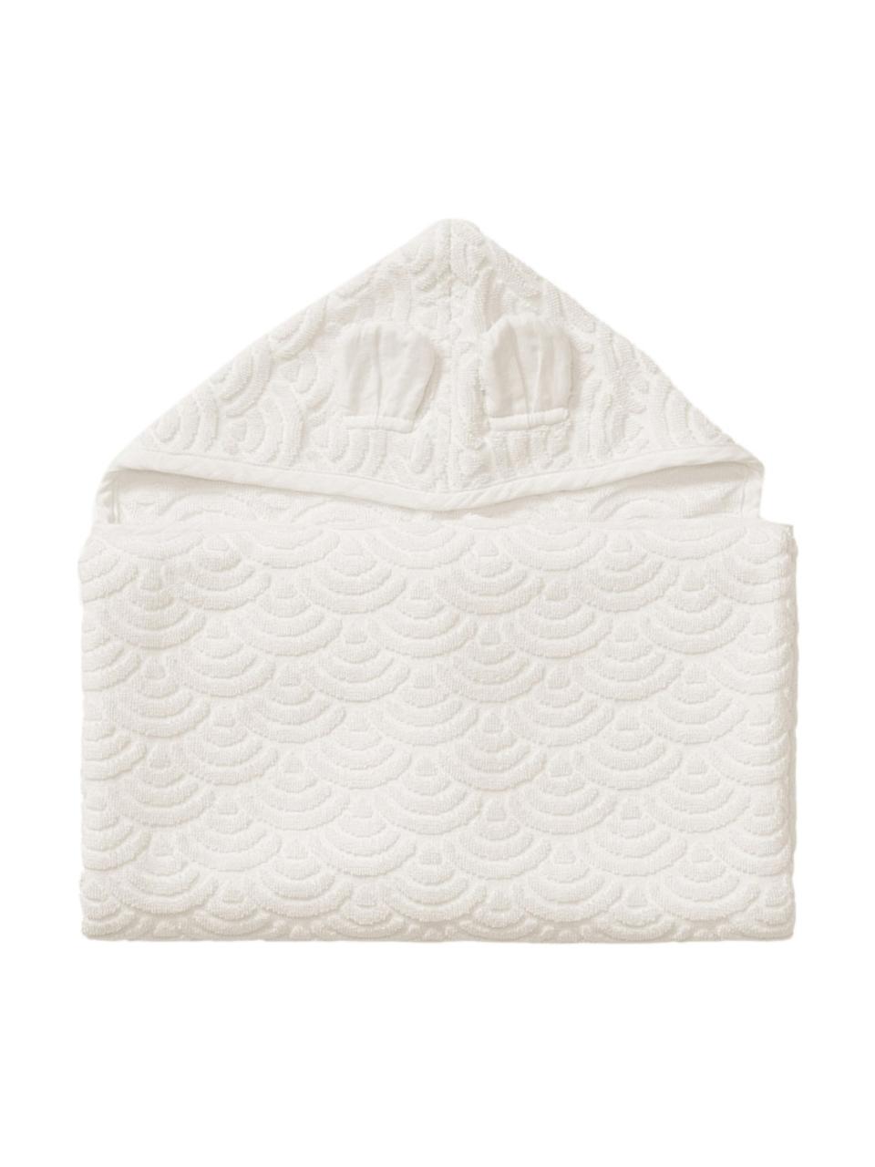 Ręcznik dla dzieci z bawełny organicznej Rabbit, 100% bawełna organiczna z certyfikatem GOTS, Kremowobiały, S 70 x D 130 cm