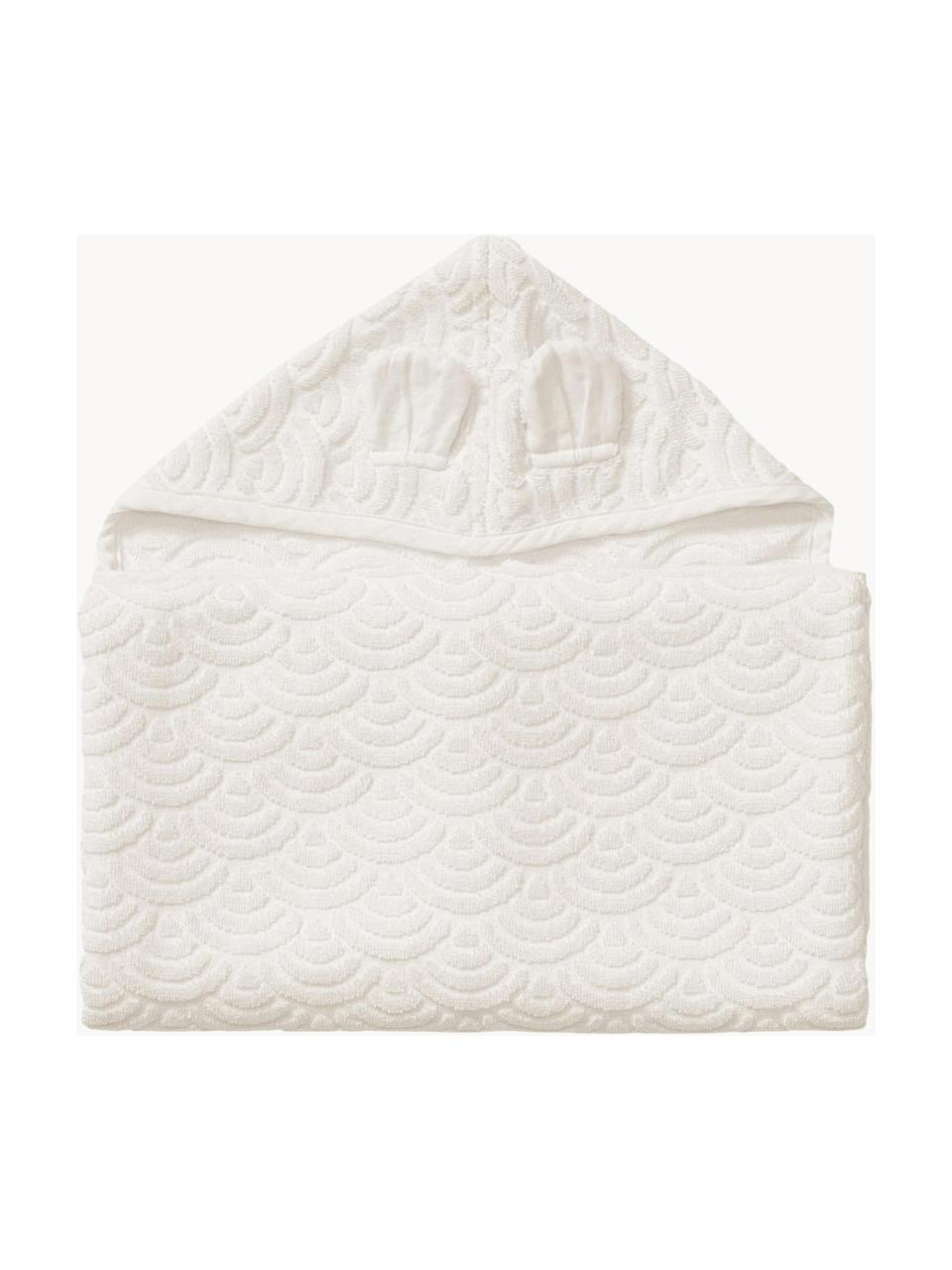 Babyhandtuch Wave aus Bio-Baumwolle, 100 % Baumwolle (Bio), GOTS-zertifiziert, Off White, B 70 x L 130 cm