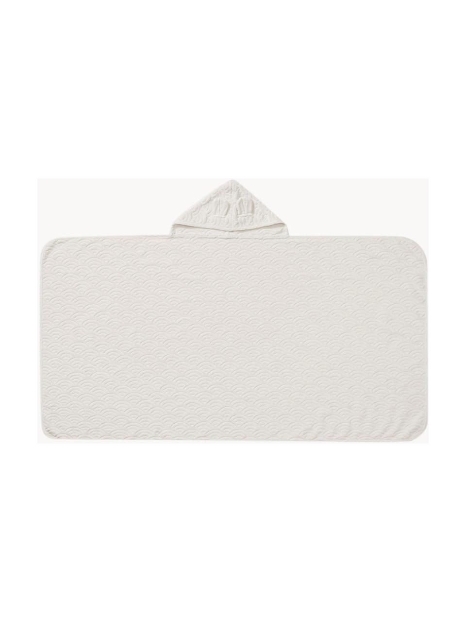 Toalla capa de algodón ecológico Wave, 100% algodón ecológico con certificado GOTS, Blanco Off White, An 70 x L 130 cm