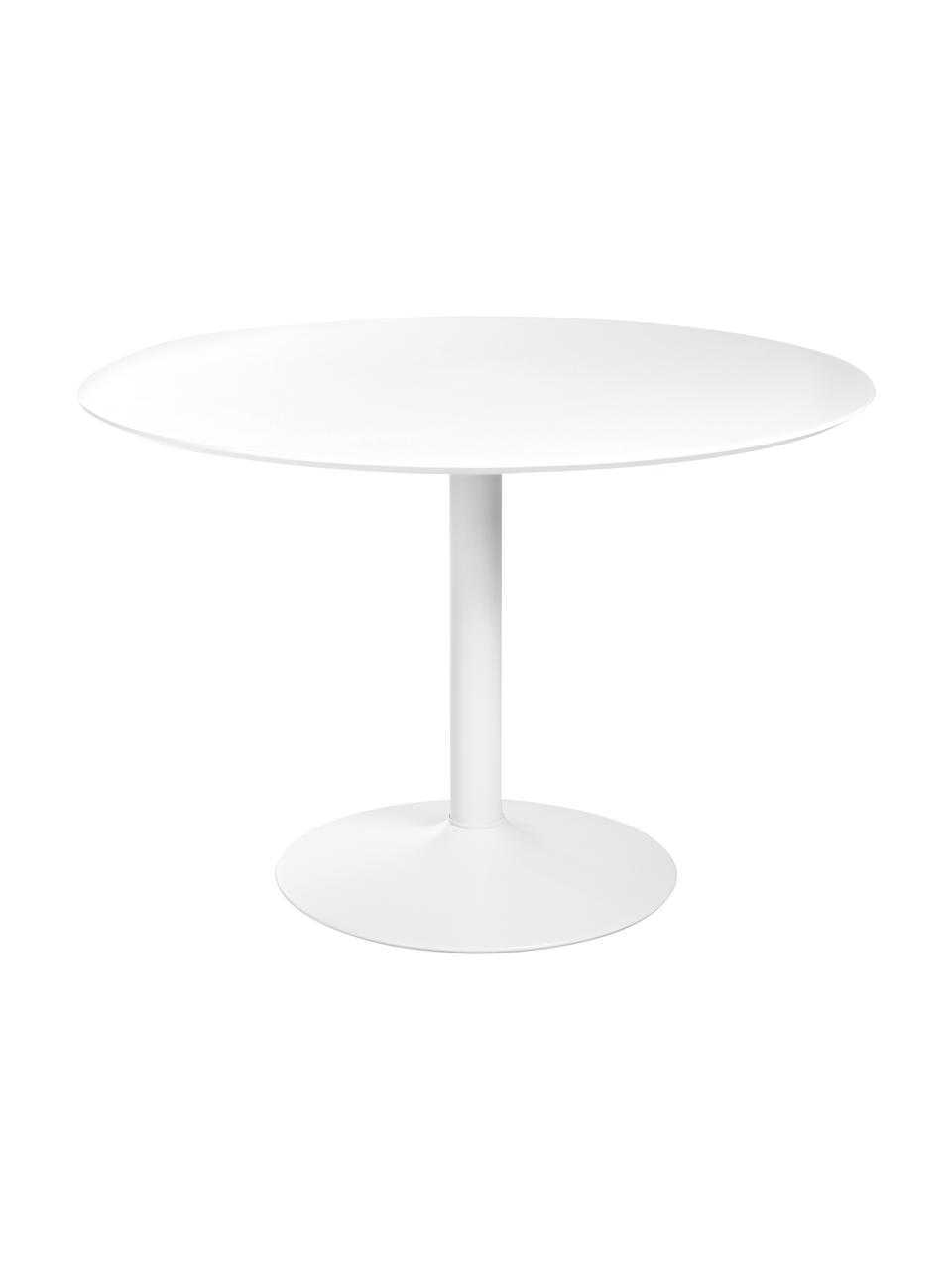 Mesa de comedor Ibiza, Tablero de fibras de densidad media (MDF), metal, Blanco, Ø 110 x Al 74 cm