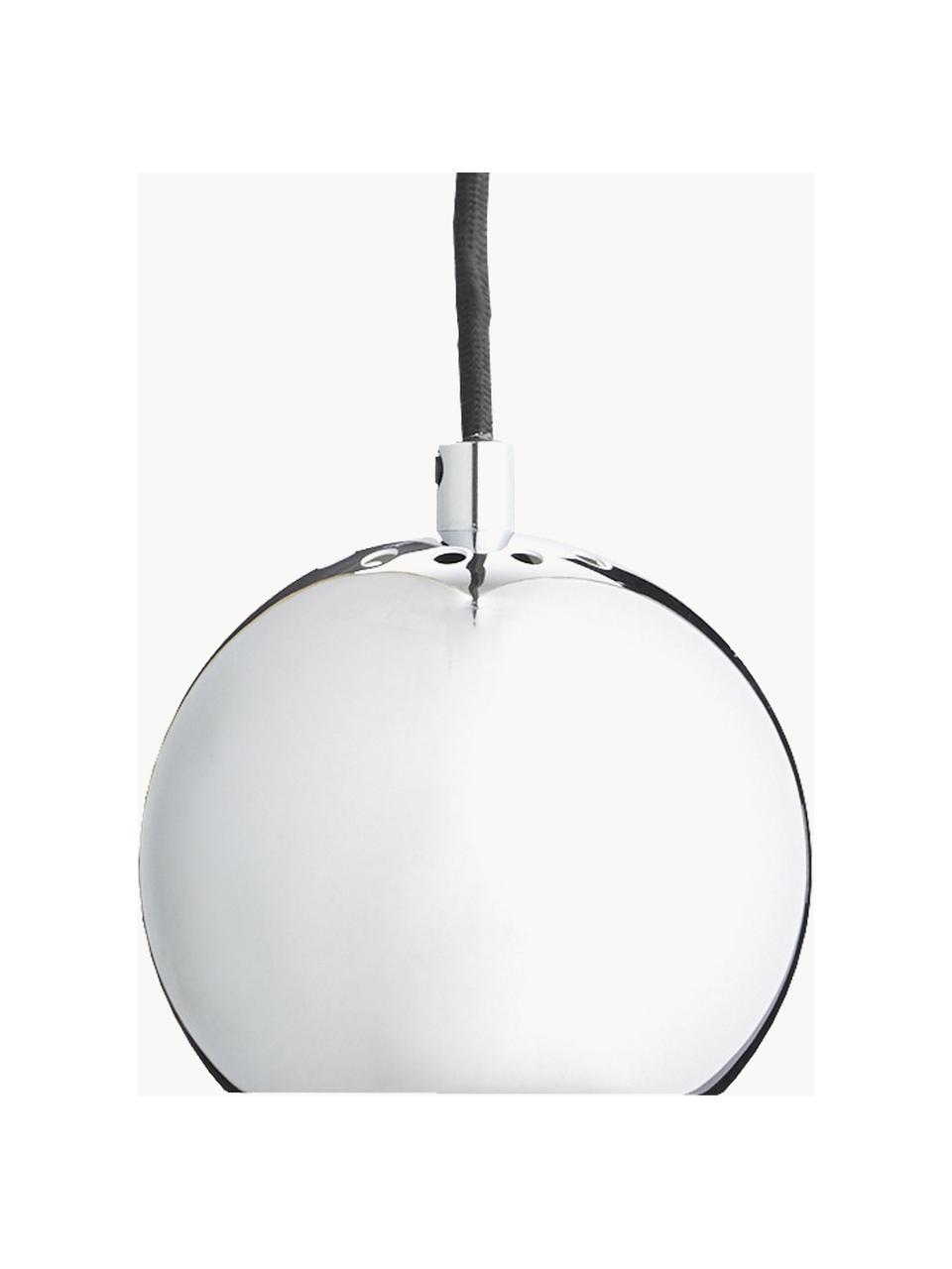 Kleine bolvormige hanglamp  Ball, Glanzend zilverkleurig, Ø 12 x H 10 cm