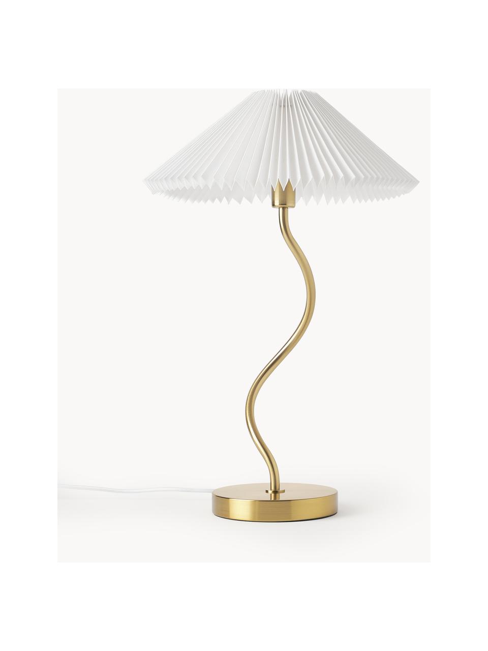 Lampe à poser Ayla, Blanc, doré, Ø 33 x haut. 52 cm