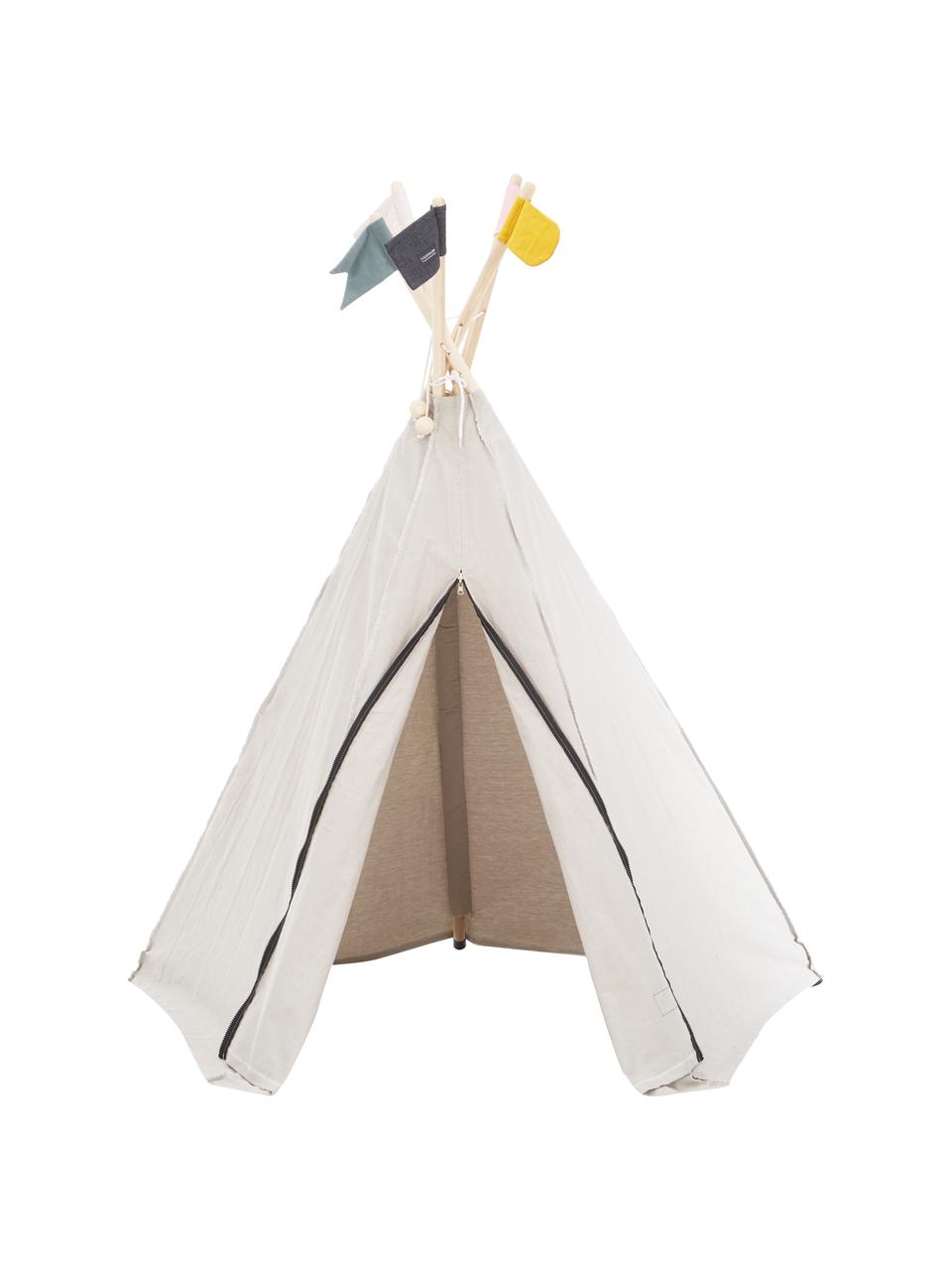 Tipi dla dzieci z bawełny organicznej Hippie, 100% bawełna organiczna, Szary, matowy, S 135 x W 135 cm