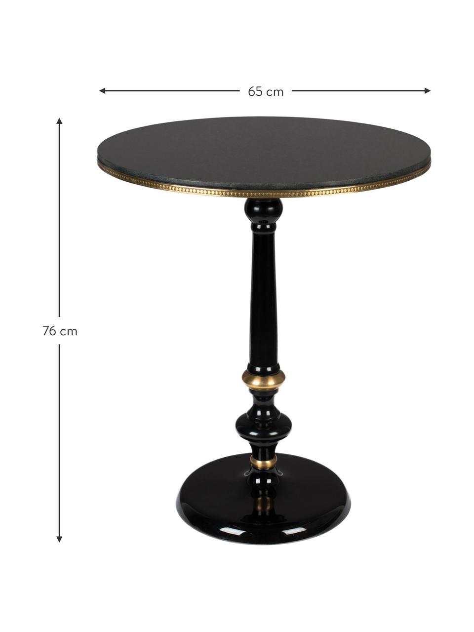 Okrągły stół do jadalni z blatem z granitu Own The Glow, Blat: granitowy, Czarny, Ø 65 x W 76 cm