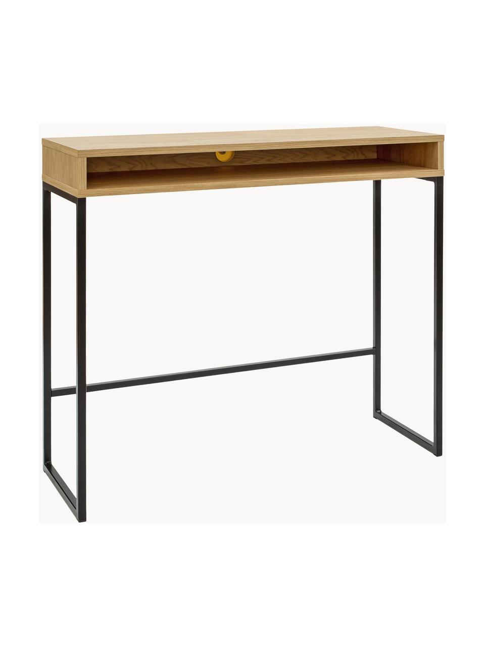 Bureau haut étroit Frame, Bois de chêne, noir, larg. 100 x prof. 35 cm