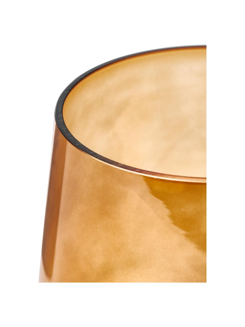 Mundgeblasene Glas-Vase Joyce in Bernsteinfarben, Glas, Bernsteinfarben, Ø 16 x H 16 cm