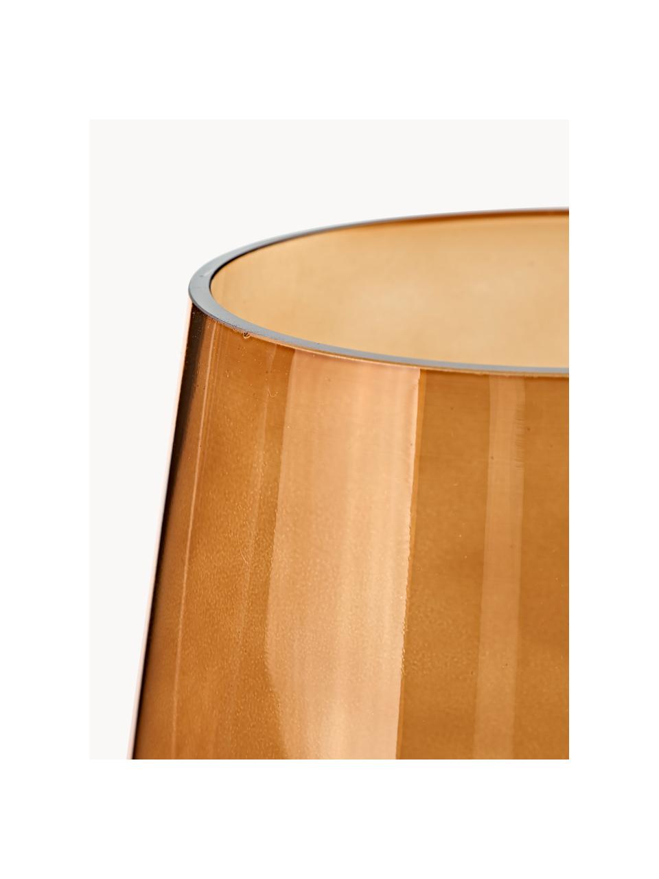 Mundgeblasene Glas-Vase Joyce, H 16 cm, Glas, Hellbraun, Ø 16 x H 16 cm