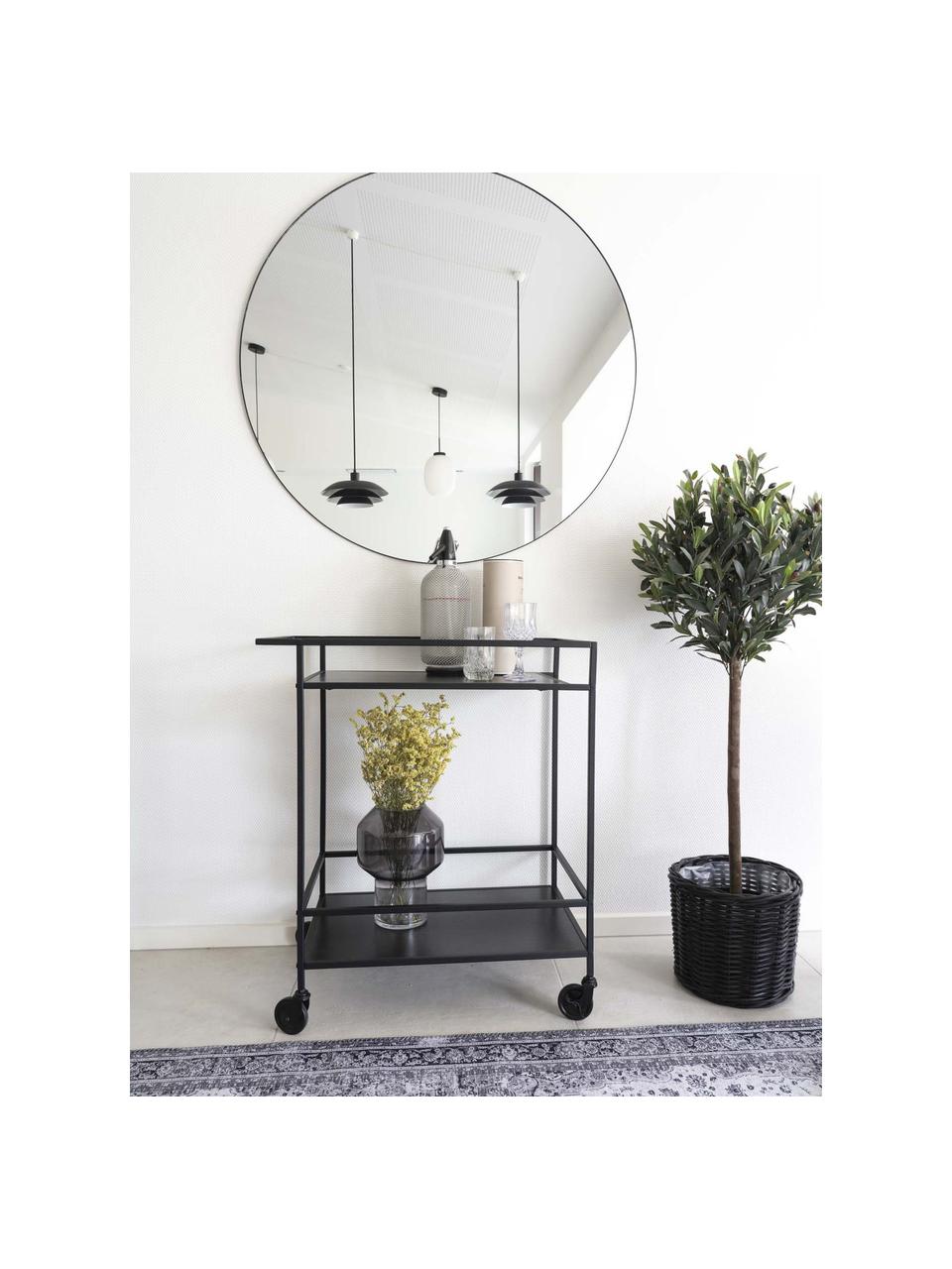 Barcart Noel, Frame: gecoat metaal, Plateaus: MDF, Zwart, B 68 x H 79 cm